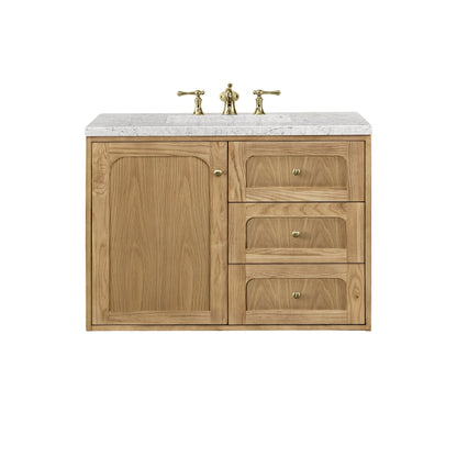 James Martin Vanities Laurent 36" Light Natural Oak Single Vanity With 3cm Eternal Jasmine Pearl Top