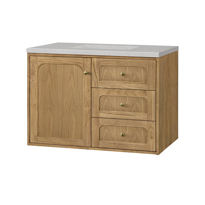 James Martin Vanities Laurent 36" Light Natural Oak Single Vanity With 3cm Eternal Serena Top