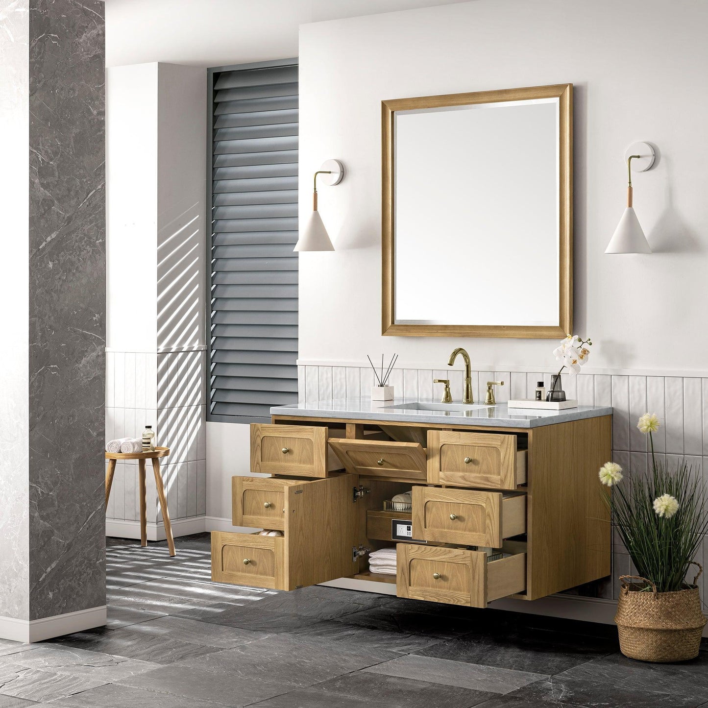 James Martin Vanities Laurent 48" Light Natural Oak Single Vanity