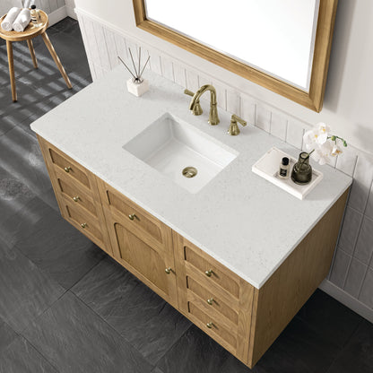 James Martin Vanities Laurent 48" Light Natural Oak Single Vanity With 3 cm Lime Delight Top