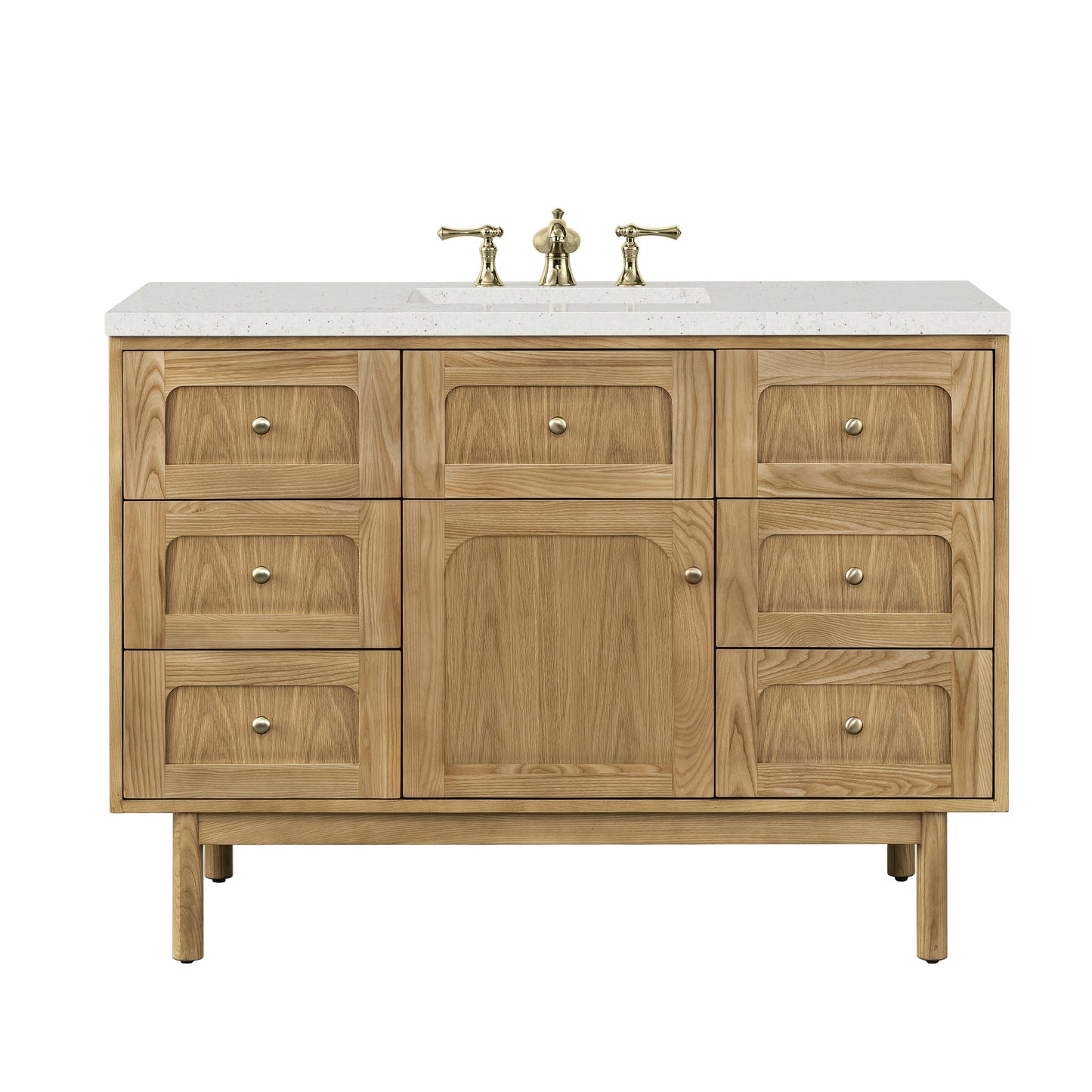 James Martin Vanities Laurent 48" Light Natural Oak Single Vanity With 3 cm Lime Delight Top