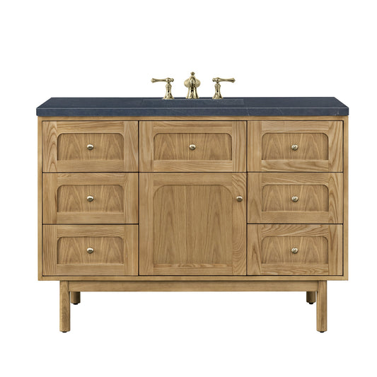 James Martin Vanities Laurent 48" Light Natural Oak Single Vanity With 3cm Charcoal Soapstone Top