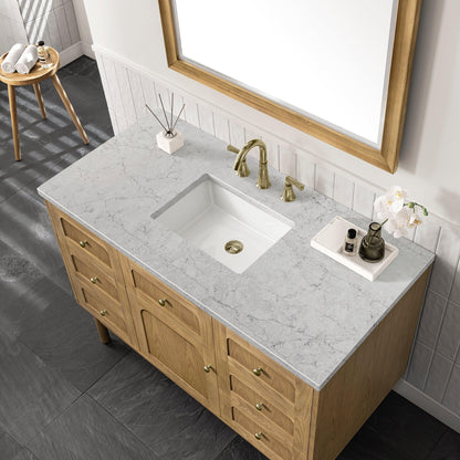 James Martin Vanities Laurent 48" Light Natural Oak Single Vanity With 3cm Eternal Jasmine Pearl Top