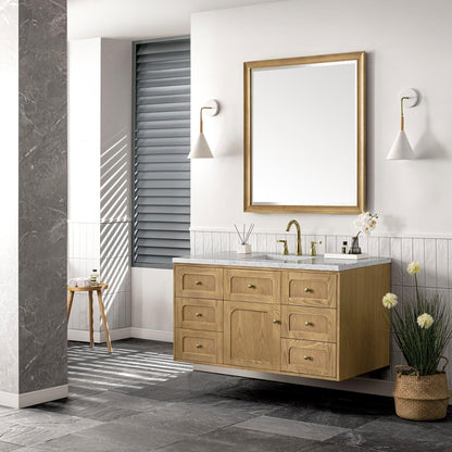 James Martin Vanities Laurent 48" Light Natural Oak Single Vanity With 3cm Eternal Jasmine Pearl Top