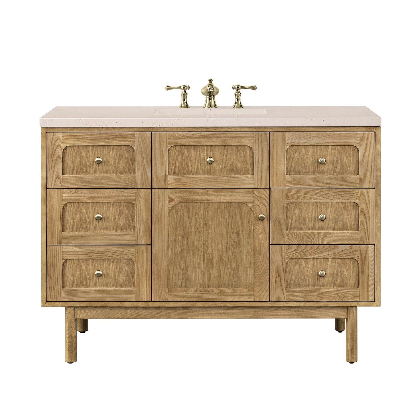 James Martin Vanities Laurent 48" Light Natural Oak Single Vanity With 3cm Eternal Marfil Top