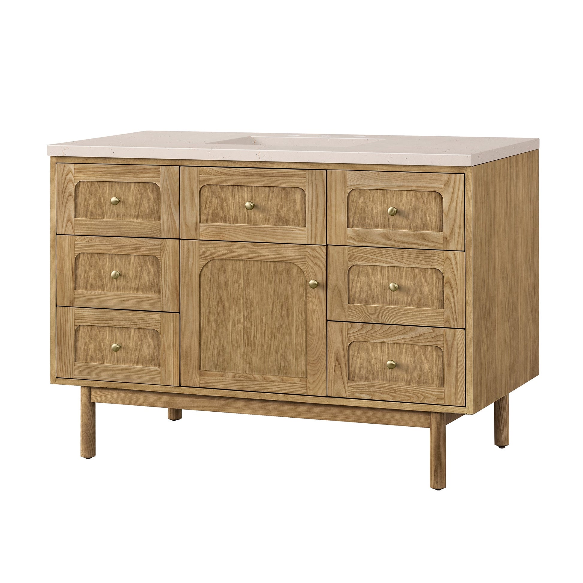 James Martin Vanities Laurent 48" Light Natural Oak Single Vanity With 3cm Eternal Marfil Top