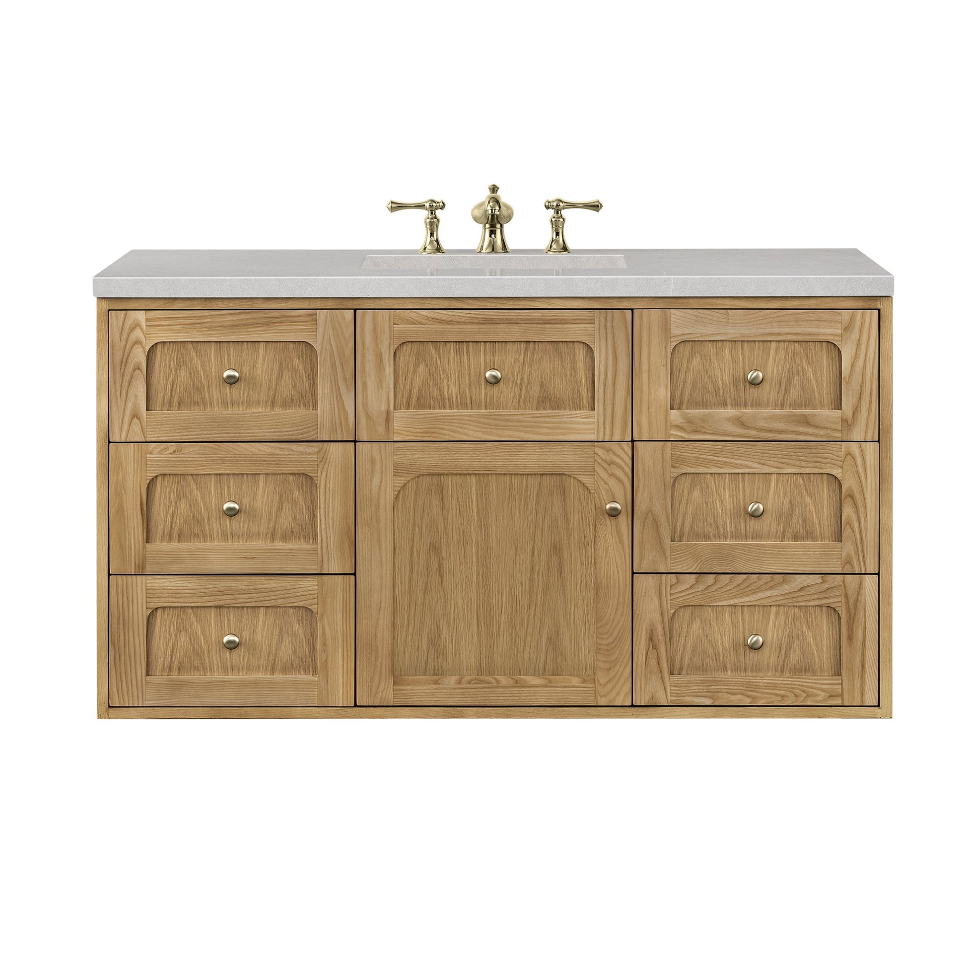 James Martin Vanities Laurent 48" Light Natural Oak Single Vanity With 3cm Eternal Serena Top