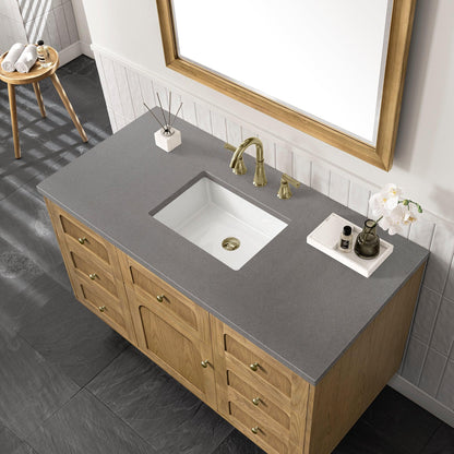 James Martin Vanities Laurent 48" Light Natural Oak Single Vanity With 3cm Grey Expo Top