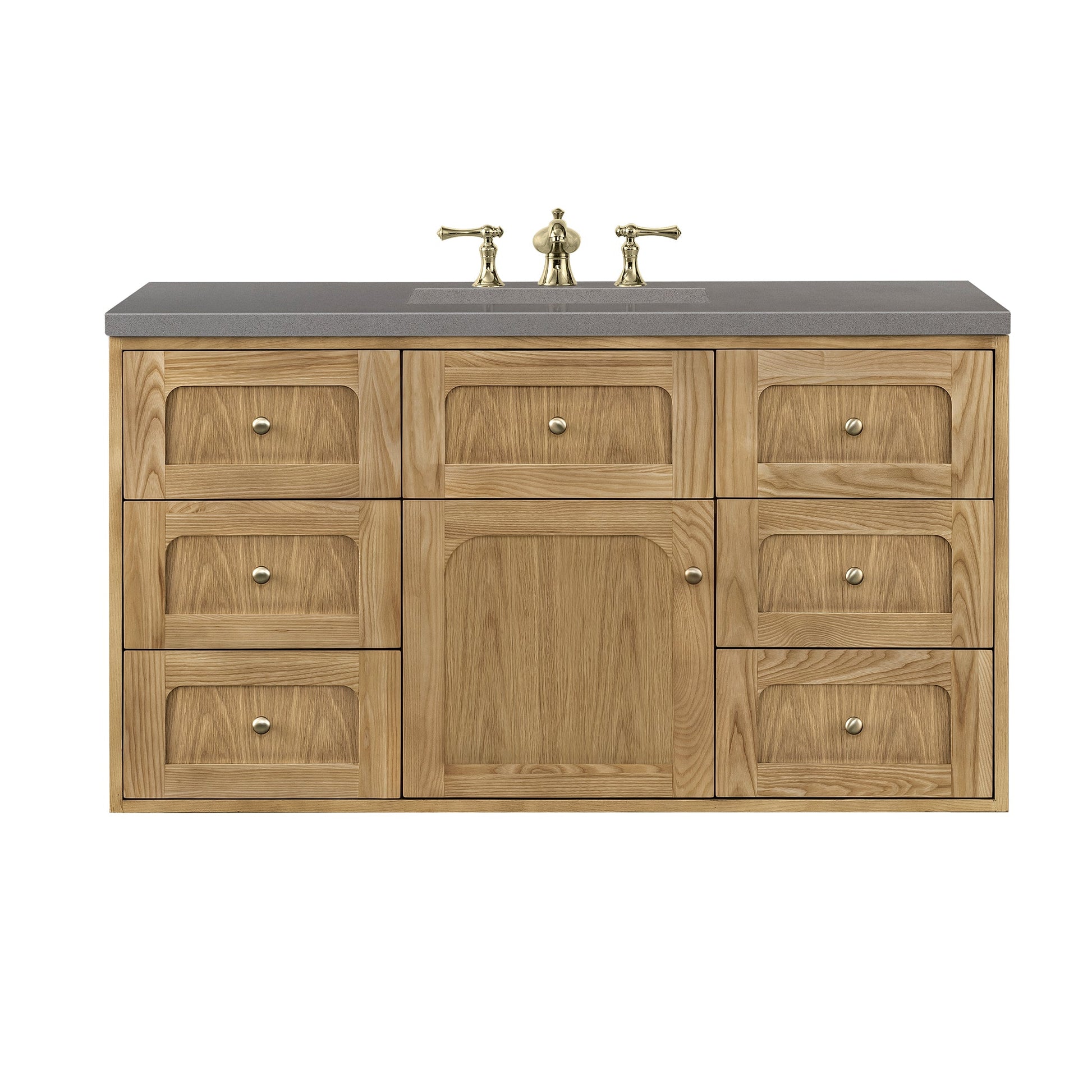 James Martin Vanities Laurent 48" Light Natural Oak Single Vanity With 3cm Grey Expo Top