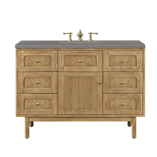 James Martin Vanities Laurent 48" Light Natural Oak Single Vanity With 3cm Grey Expo Top