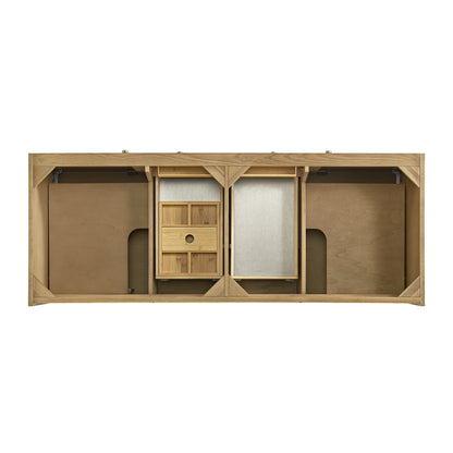 James Martin Vanities Laurent 60" Light Natural Oak Double Vanity With 3cm Arctic Fall Solid Surface Top