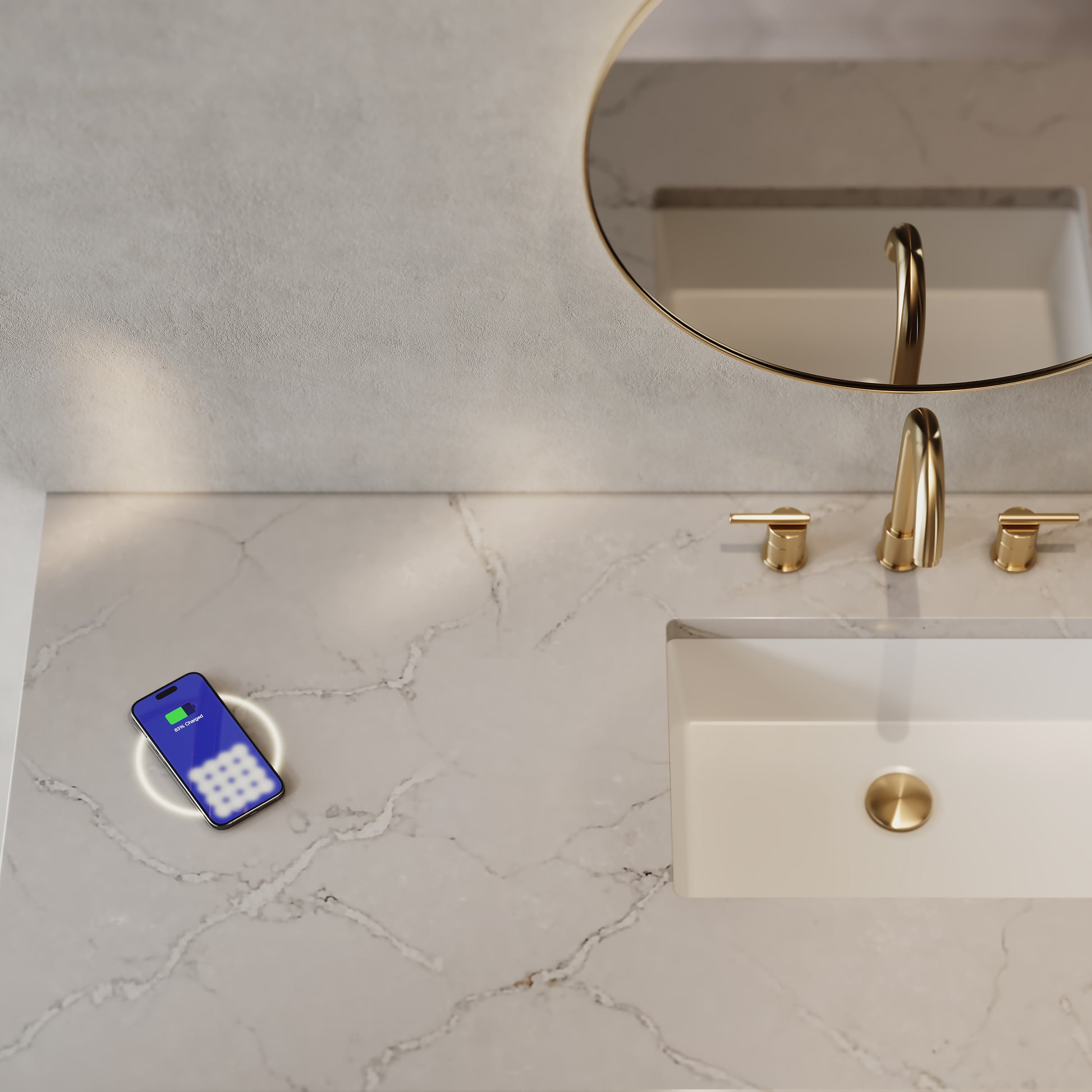 James Martin Vanities Laurent 60" Light Natural Oak Single Vanity With 3 cm Victorian Silver Silestone Top and FreePower Wireless Charger