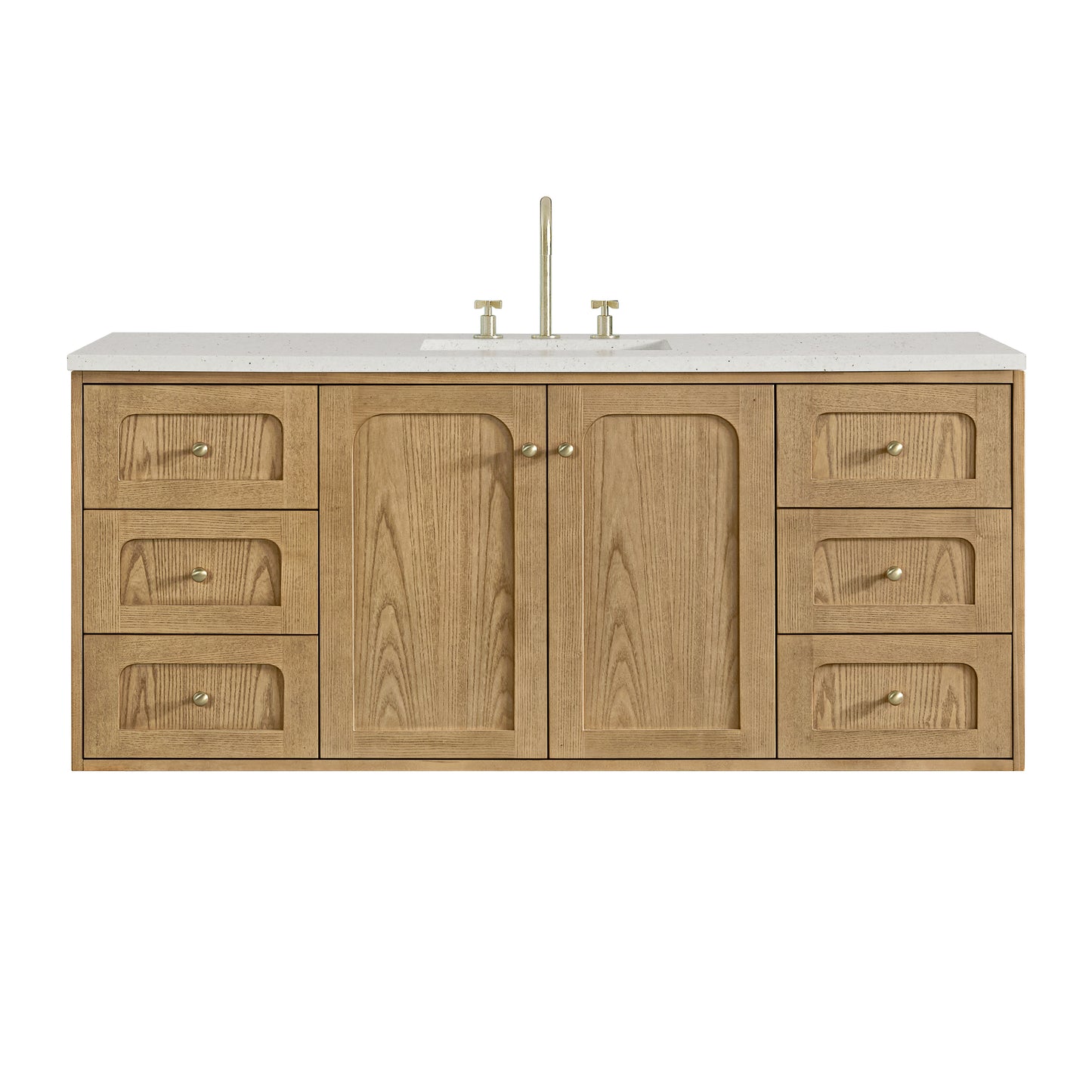 James Martin Vanities Laurent 60" Light Natural Oak Single Vanity With 3cm Lime Delight Quartz Top