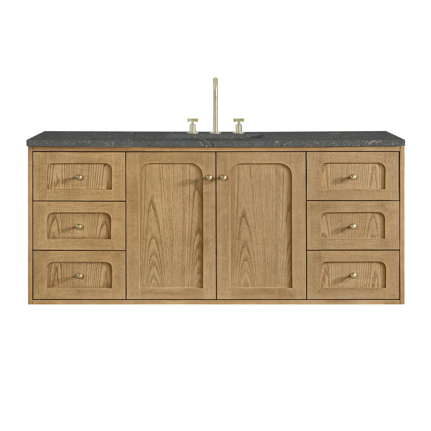 James Martin Vanities Laurent 60" Light Natural Oak Single Vanity With 3cm Parisien Bleu Quartz Top