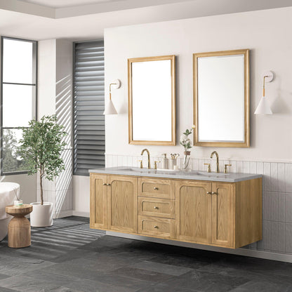 James Martin Vanities Laurent 72" Light Natural Oak Double Vanity With 3cm Eternal Serena Top