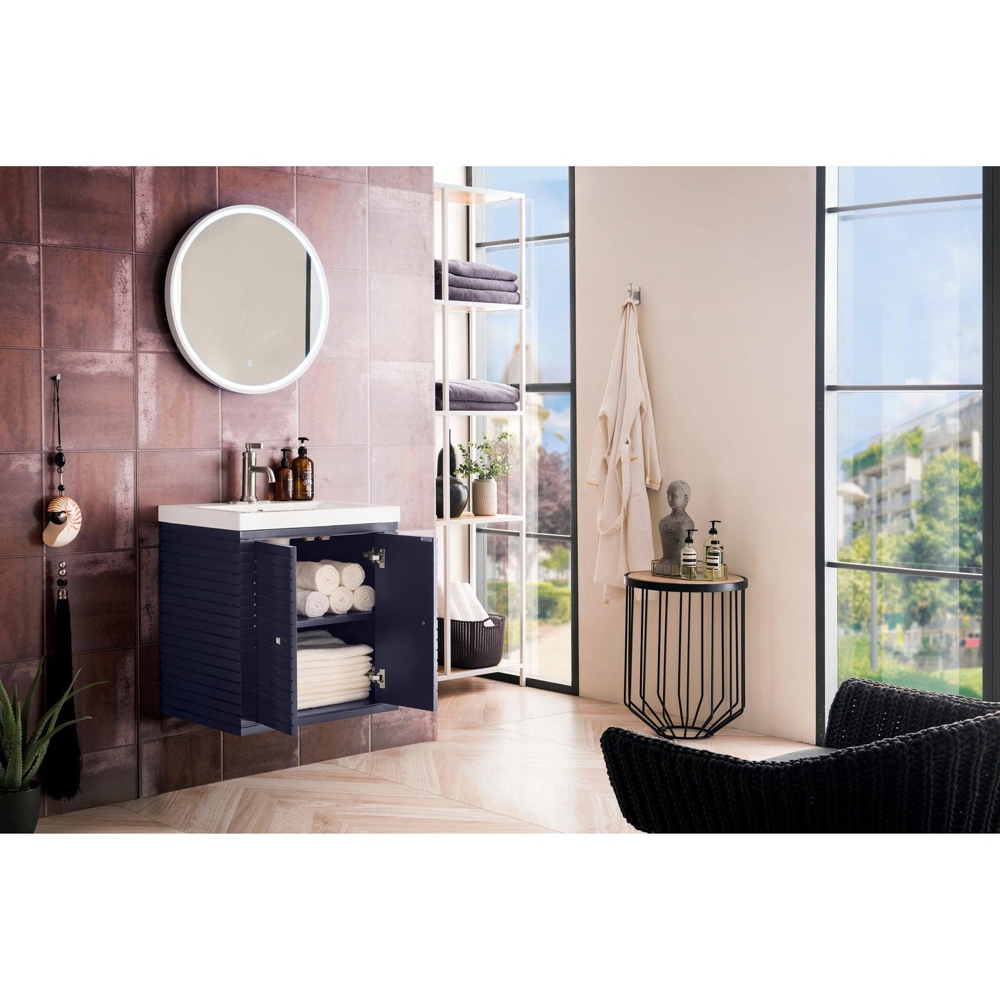 James Martin Vanities Linden 24" Navy Blue Single Vanity Cabinet