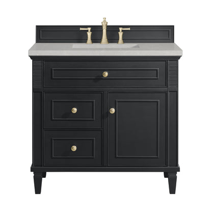 James Martin Vanities Lorelai 36" Black Onyx Single Vanity With 3 CM Eternal Serena Quartz Top