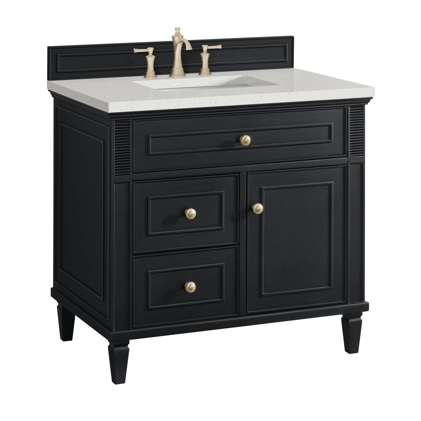 James Martin Vanities Lorelai 36" Black Onyx Single Vanity With 3 CM Lime Delight Quartz Top