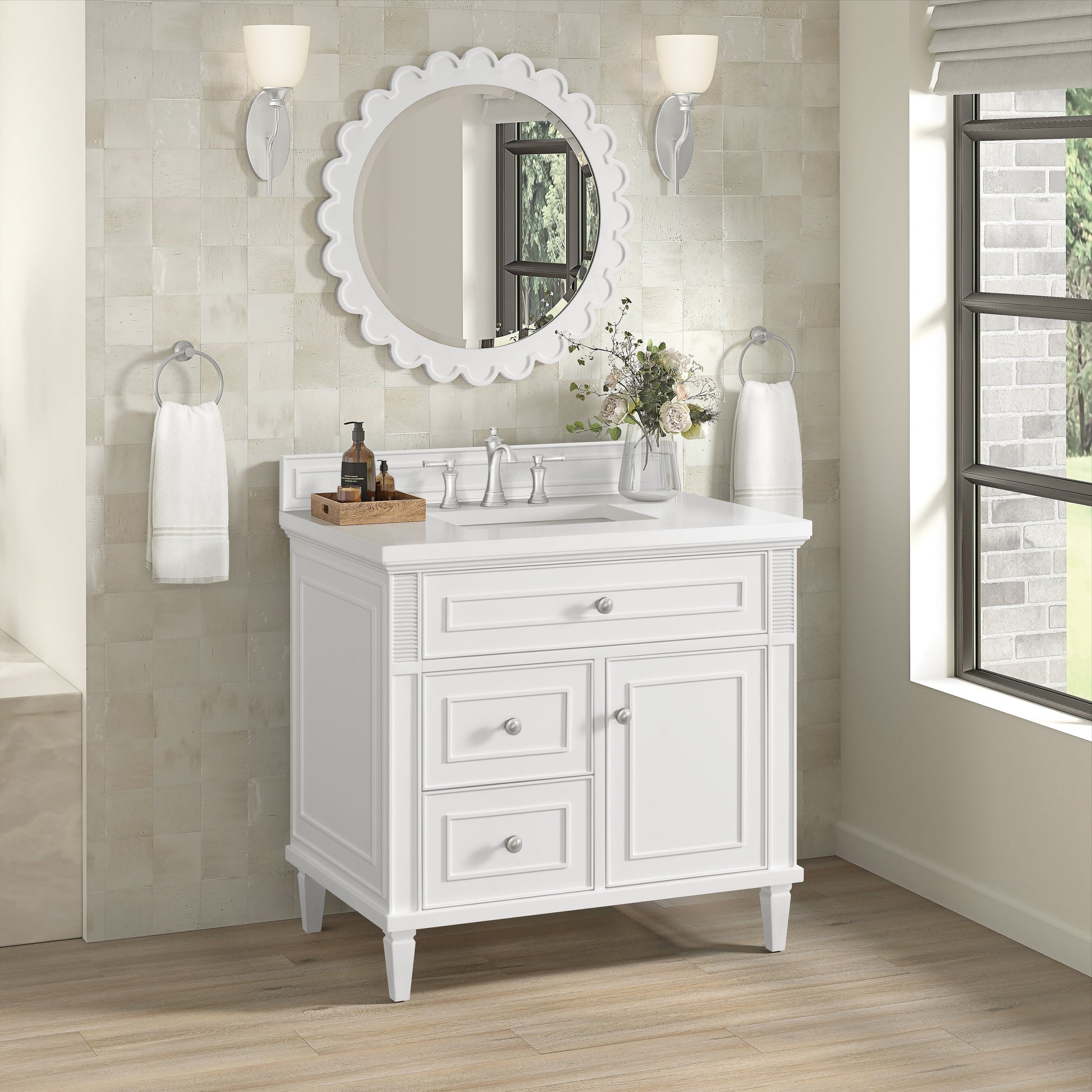 James Martin Vanities Lorelai 36" Bright White Single Vanity