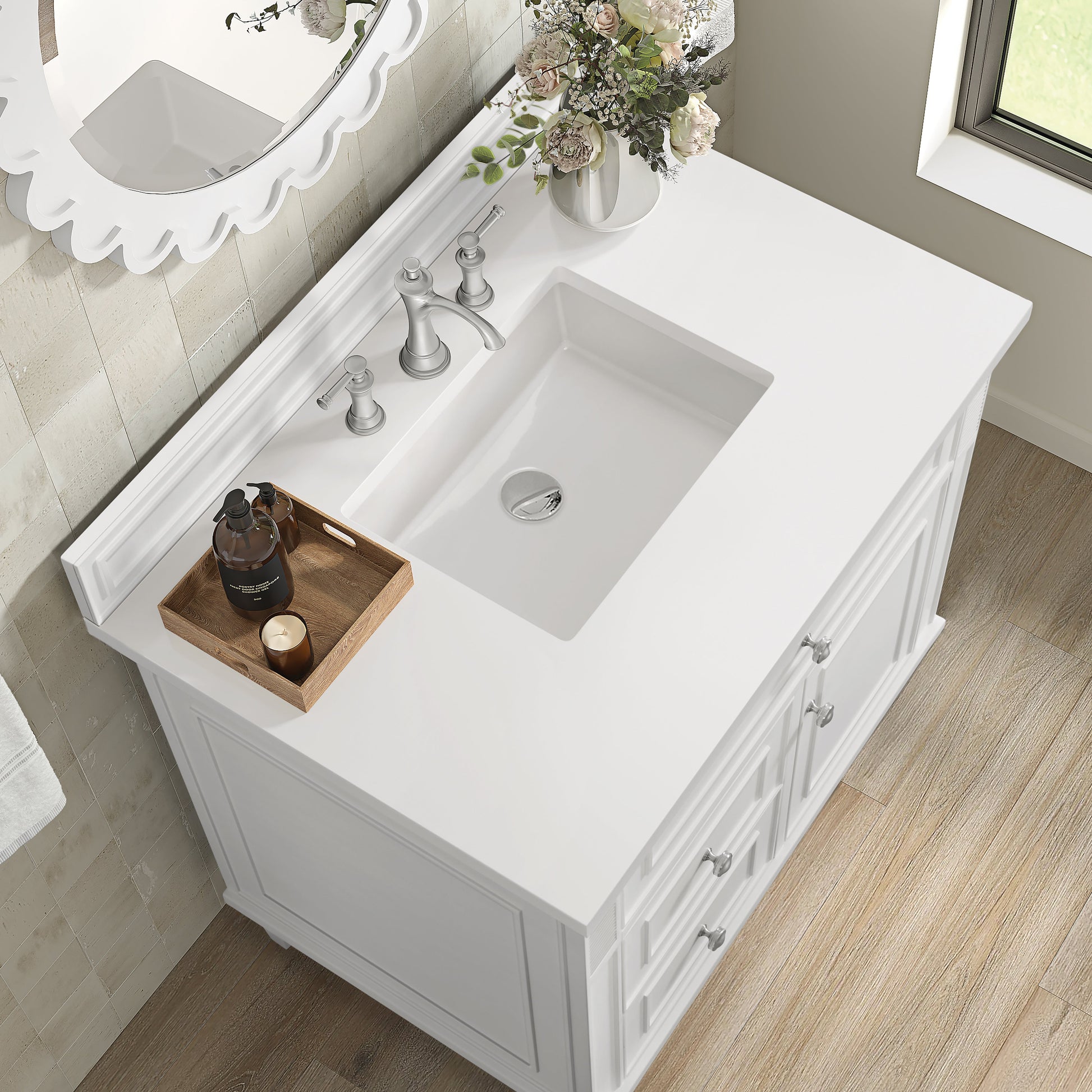 James Martin Vanities Lorelai 36" Bright White Single Vanity