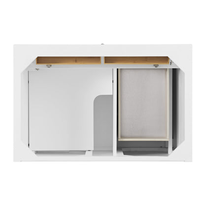 James Martin Vanities Lorelai 36" Bright White Single Vanity With 3 CM Ethereal Noctis Quartz Top