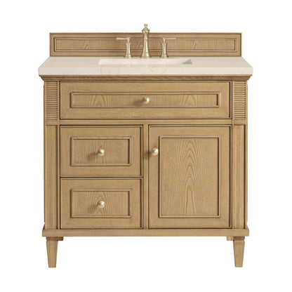 James Martin Vanities Lorelai 36" Light Natural Oak Single Vanity With 3 CM Eternal Marfil Quartz Top