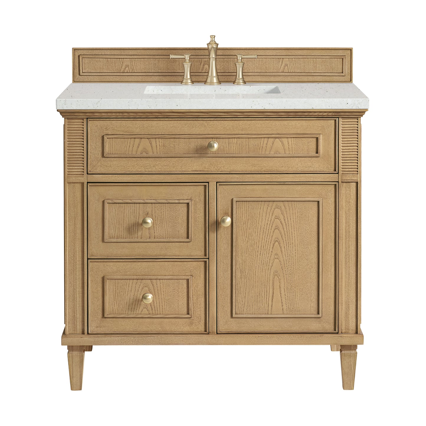 James Martin Vanities Lorelai 36" Light Natural Oak Single Vanity With 3 CM Lime Delight Quartz Top