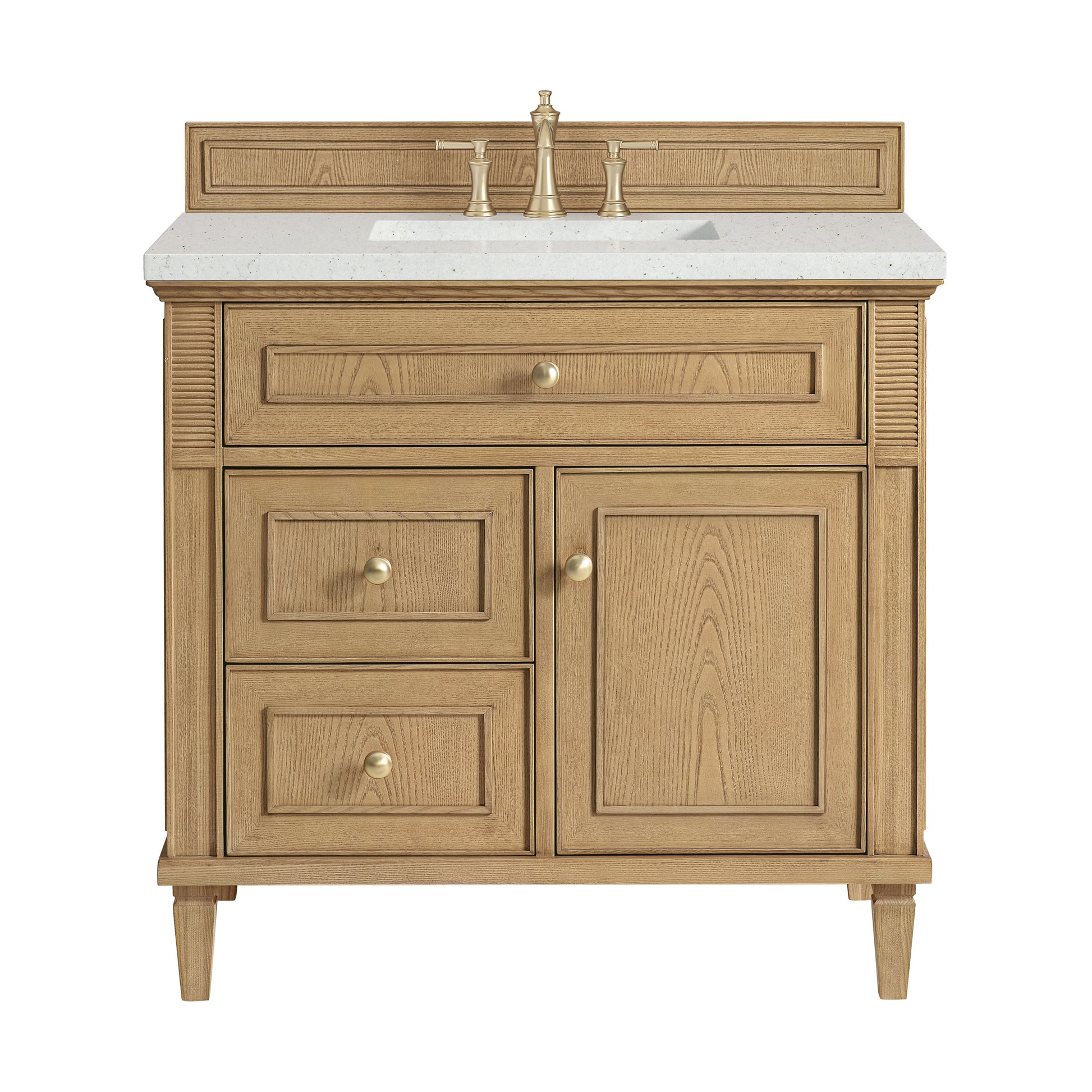 James Martin Vanities Lorelai 36" Light Natural Oak Single Vanity With 3 CM Lime Delight Quartz Top