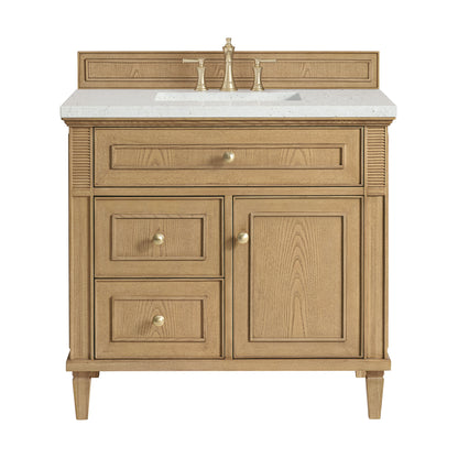 James Martin Vanities Lorelai 36" Light Natural Oak Single Vanity With 3 CM Lime Delight Quartz Top