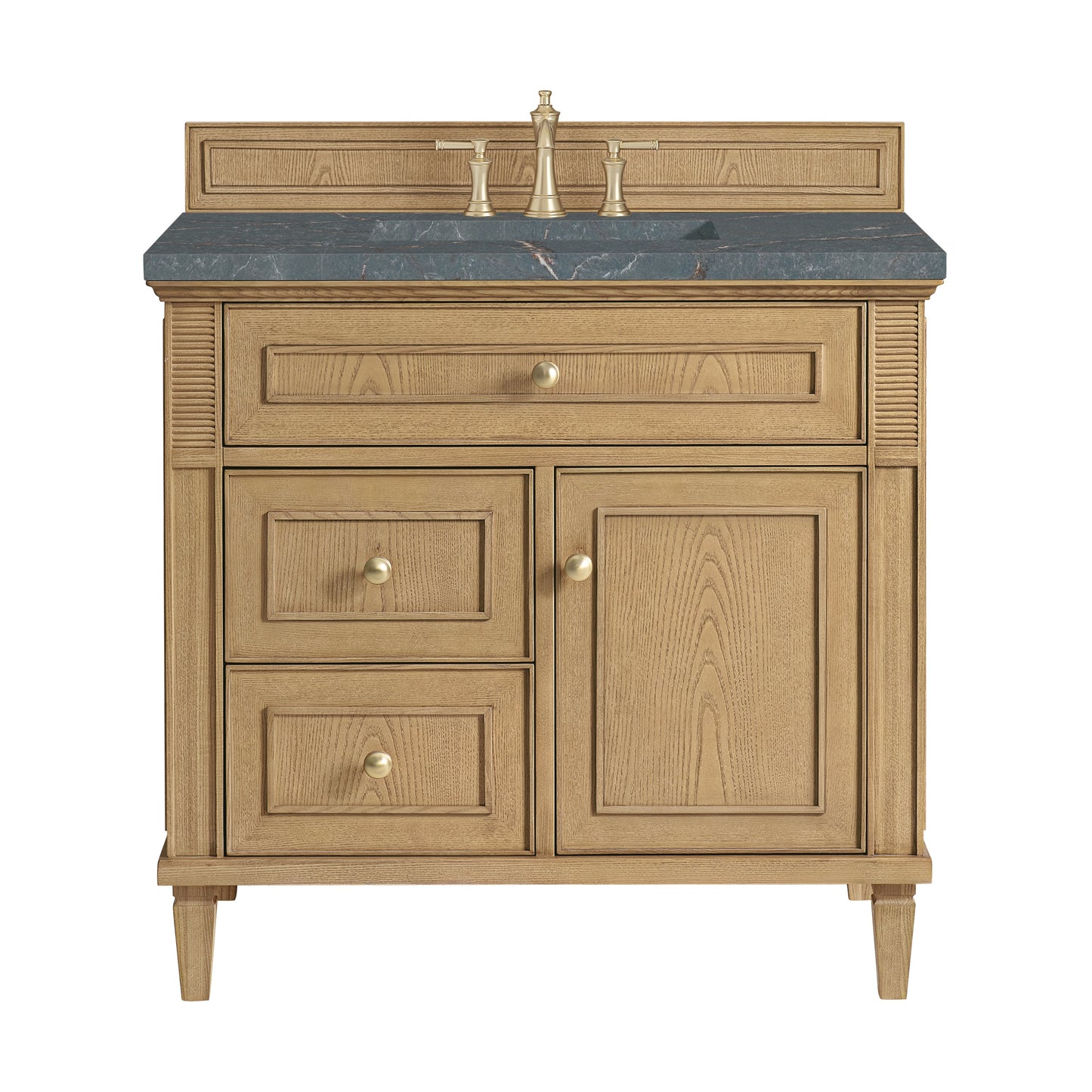 James Martin Vanities Lorelai 36" Light Natural Oak Single Vanity With 3 CM Parisien Bleu Quartz Top