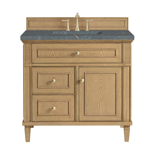 James Martin Vanities Lorelai 36" Light Natural Oak Single Vanity With 3 CM Parisien Bleu Quartz Top