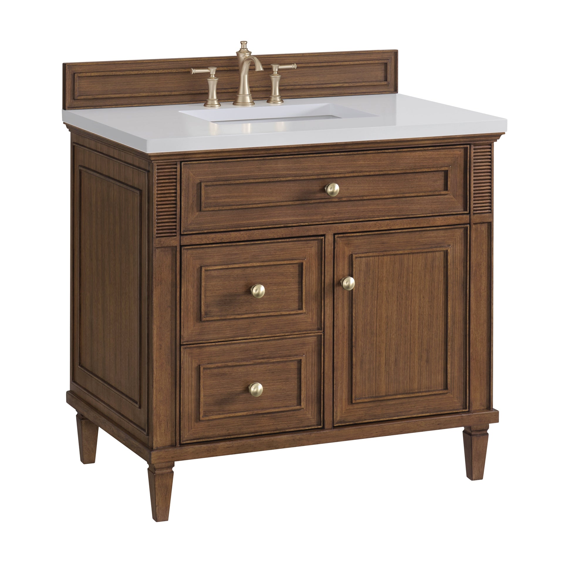 James Martin Vanities Lorelai 36" Mid-Century Walnut Single Vanity