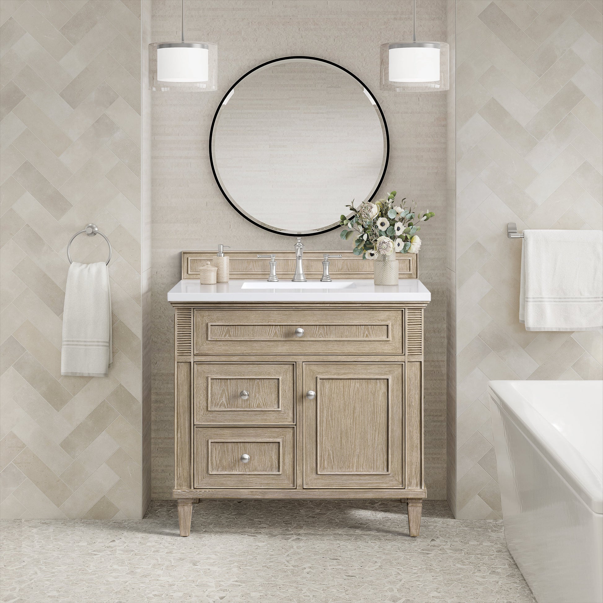 James Martin Vanities Lorelai 36" Whitewashed Oak Single Vanity