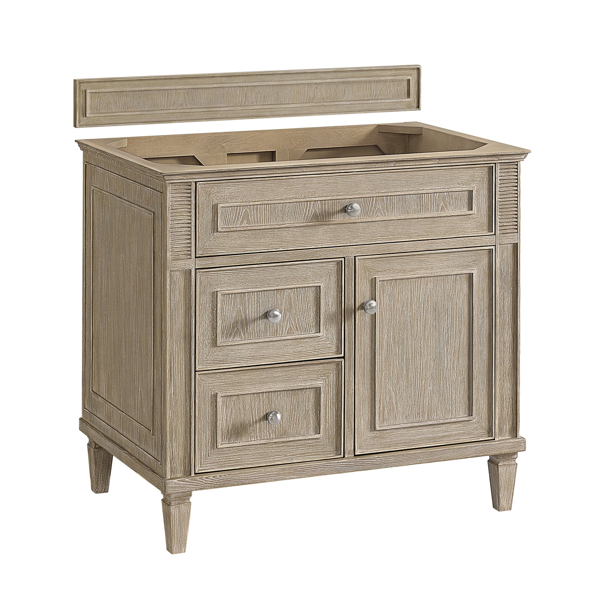 James Martin Vanities Lorelai 36" Whitewashed Oak Single Vanity With 3 CM Eternal Marfil Quartz Top