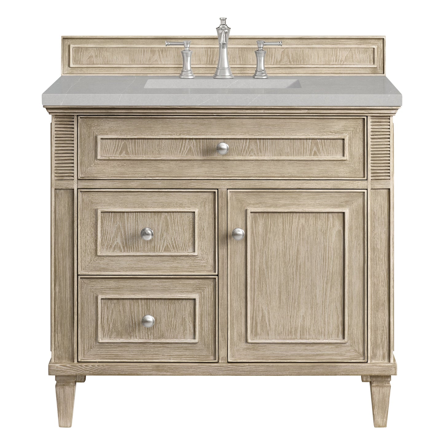 James Martin Vanities Lorelai 36" Whitewashed Oak Single Vanity With 3 CM Eternal Serena Quartz Top