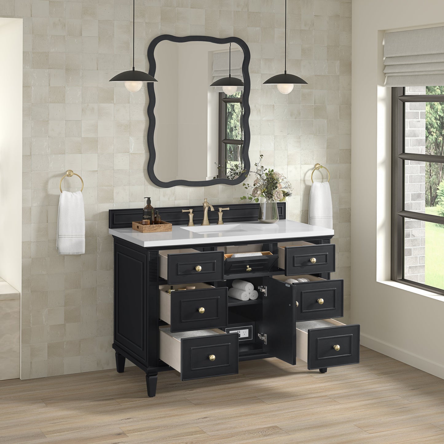 James Martin Vanities Lorelai 48" Black Onyx Single Vanity