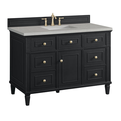 James Martin Vanities Lorelai 48" Black Onyx Single Vanity With 3 CM Eternal Serena Quartz Top