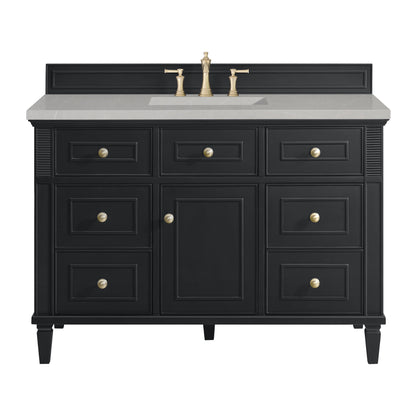 James Martin Vanities Lorelai 48" Black Onyx Single Vanity With 3 CM Eternal Serena Quartz Top