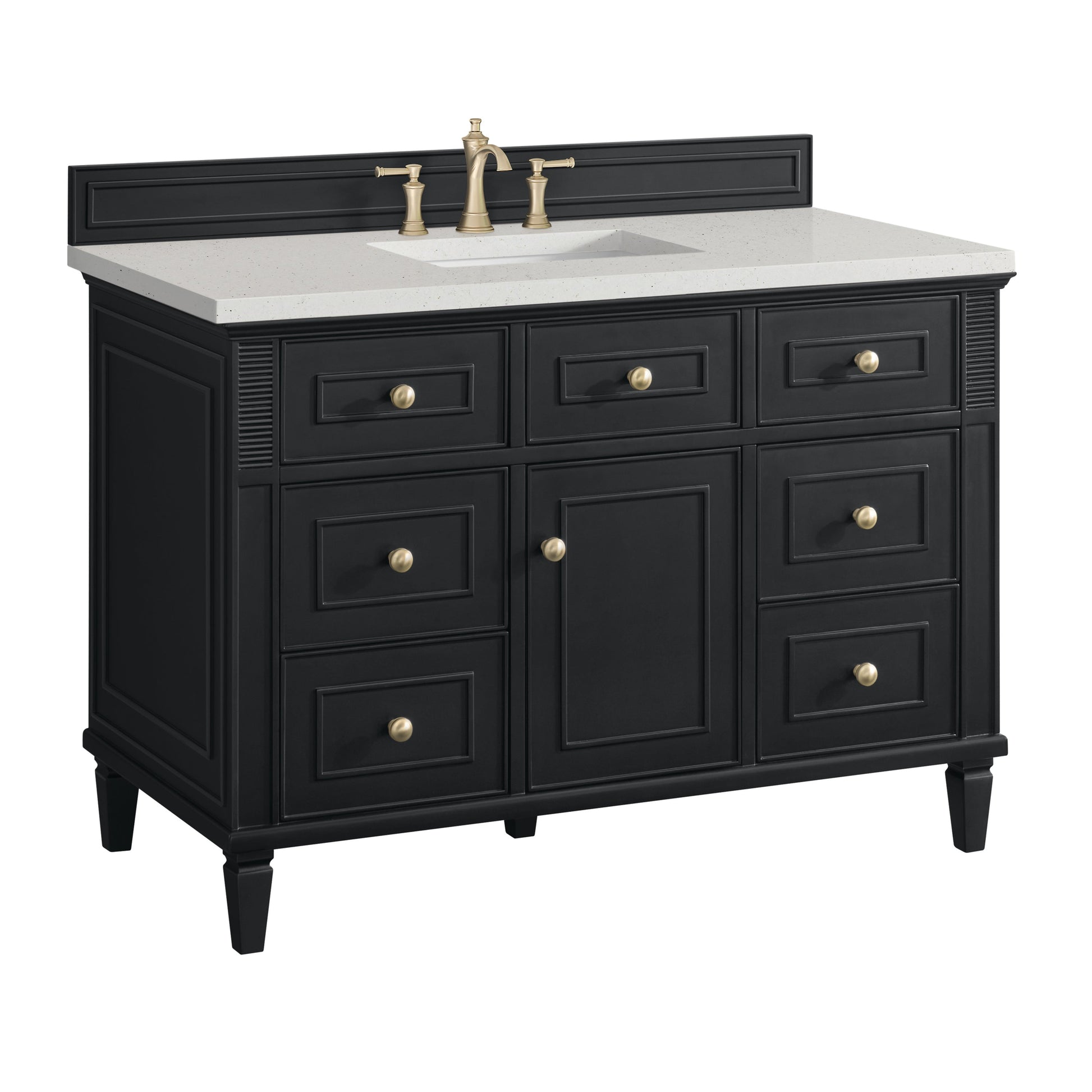 James Martin Vanities Lorelai 48" Black Onyx Single Vanity With 3 CM Lime Delight Quartz Top