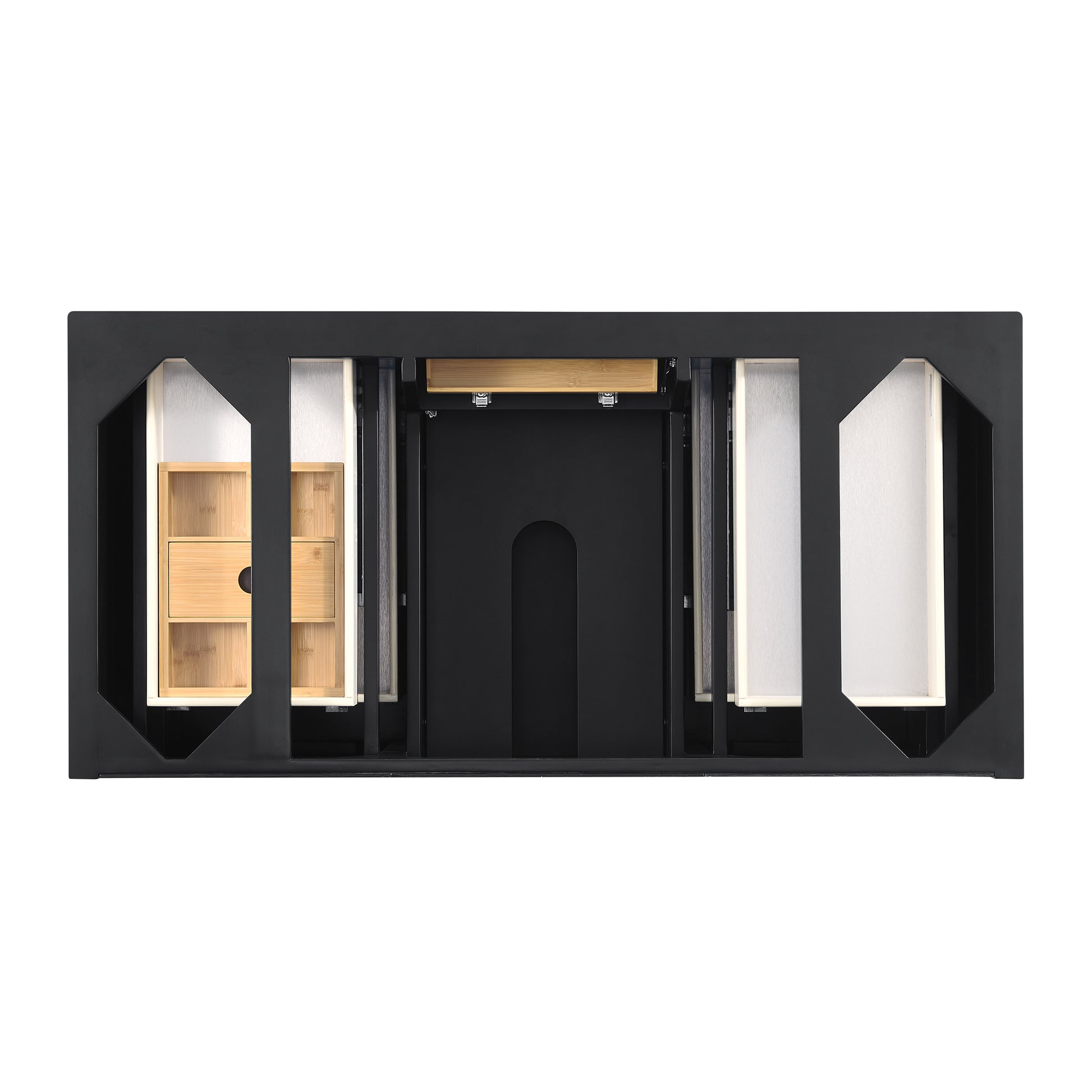 James Martin Vanities Lorelai 48" Black Onyx Single Vanity With 3 cm Eternal Jasmine Pearl Silestone Top and FreePower Wireless Charger