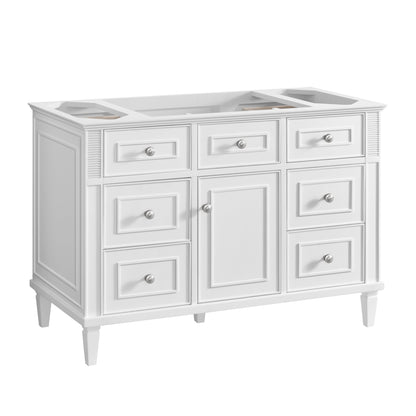 James Martin Vanities Lorelai 48" Bright White Single Vanity With 3 CM Eternal Jasmine Pearl Quartz Top