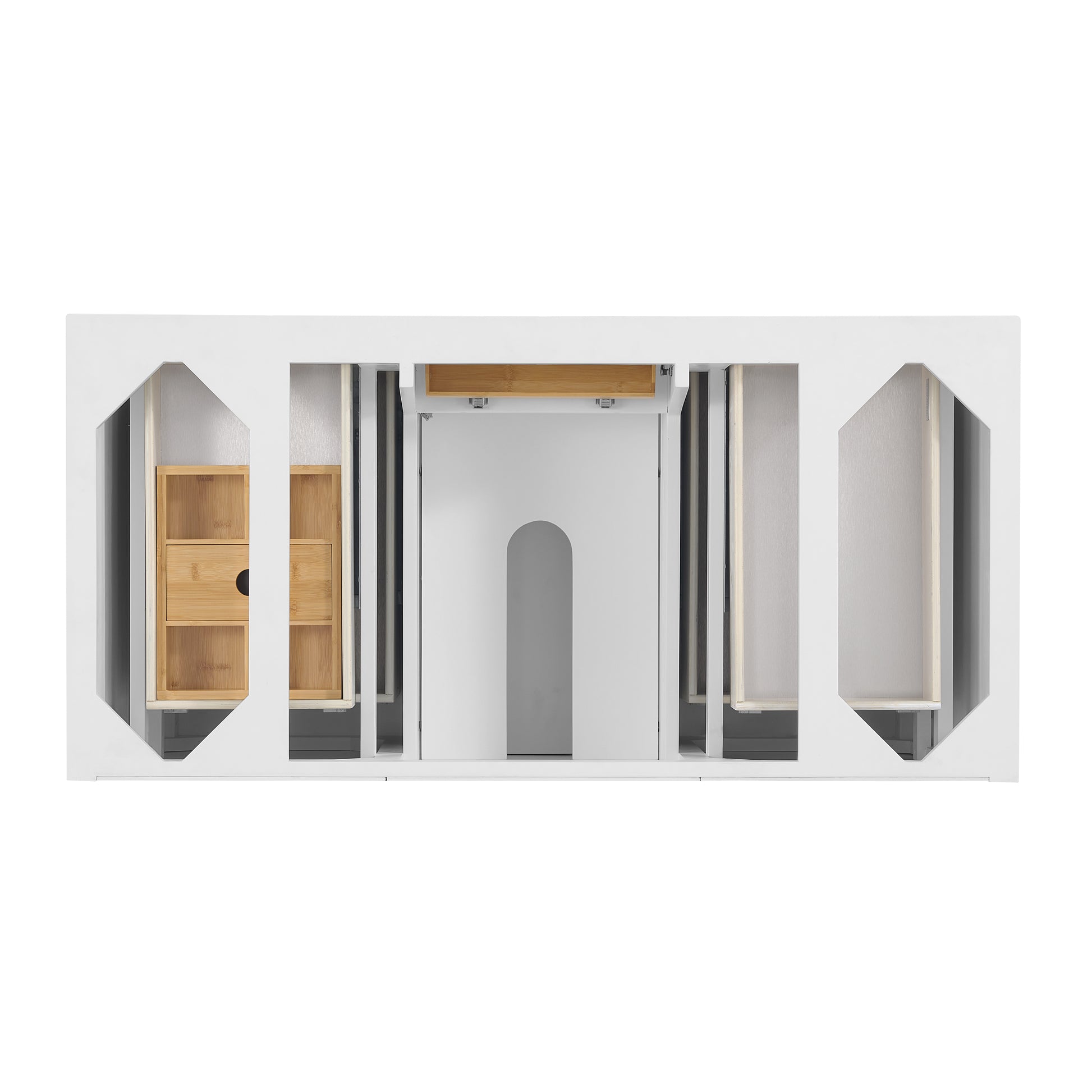 James Martin Vanities Lorelai 48" Bright White Single Vanity With 3 cm Parisien Bleu Silestone Top and FreePower Wireless Charger