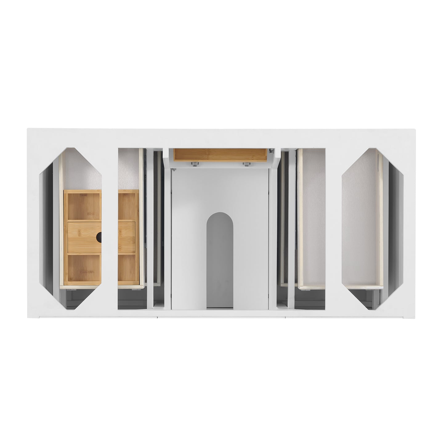 James Martin Vanities Lorelai 48" Bright White Single Vanity With 3 cm Victorian Silver Silestone Top and FreePower Wireless Charger