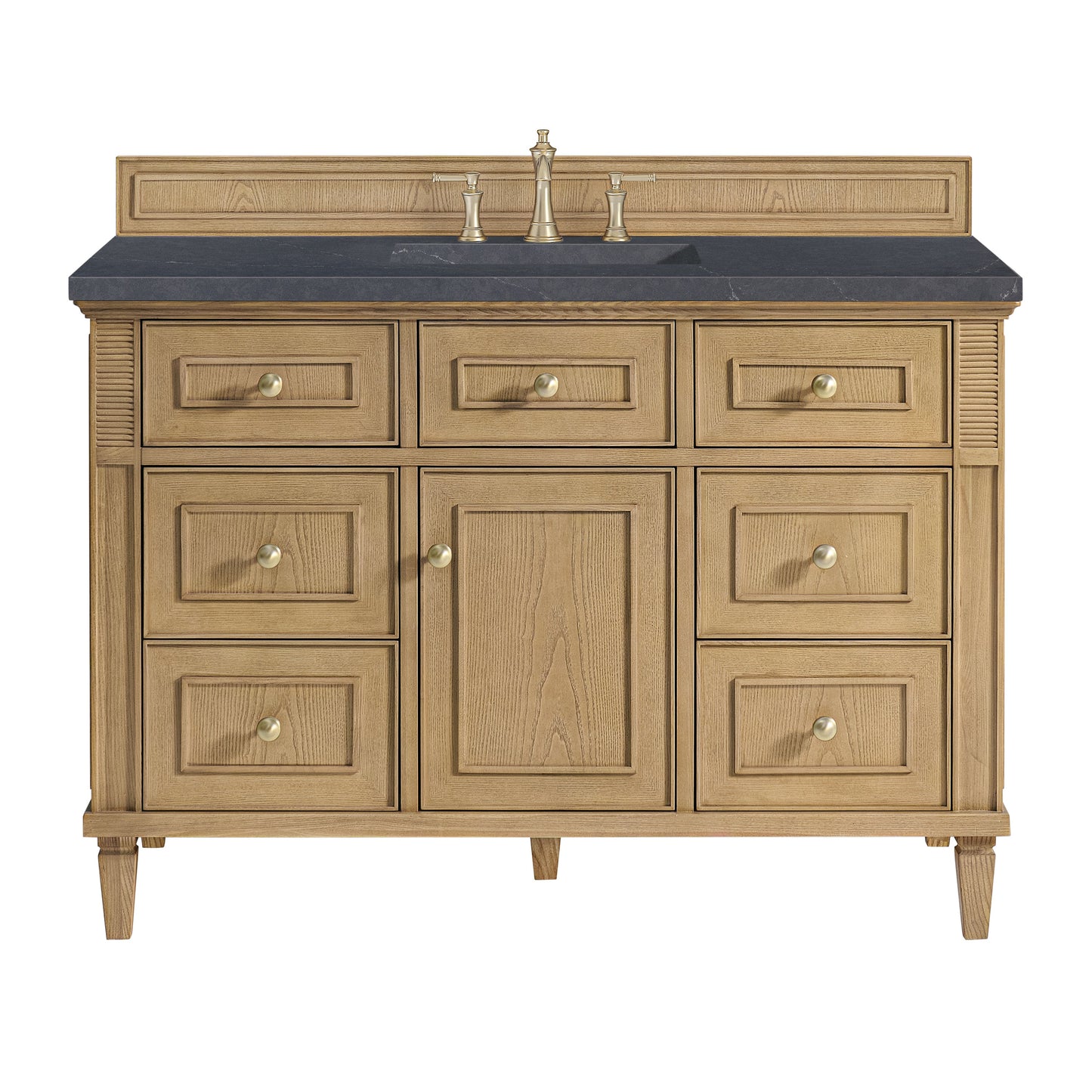 James Martin Vanities Lorelai 48" Light Natural Oak Single Vanity With 3 CM Charcoal Soapstone Quartz Top