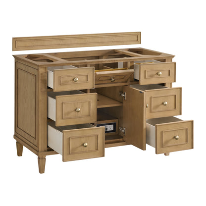 James Martin Vanities Lorelai 48" Light Natural Oak Single Vanity With 3 CM Eternal Marfil Quartz Top