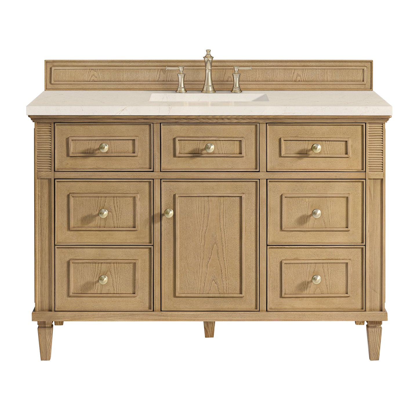 James Martin Vanities Lorelai 48" Light Natural Oak Single Vanity With 3 CM Eternal Marfil Quartz Top