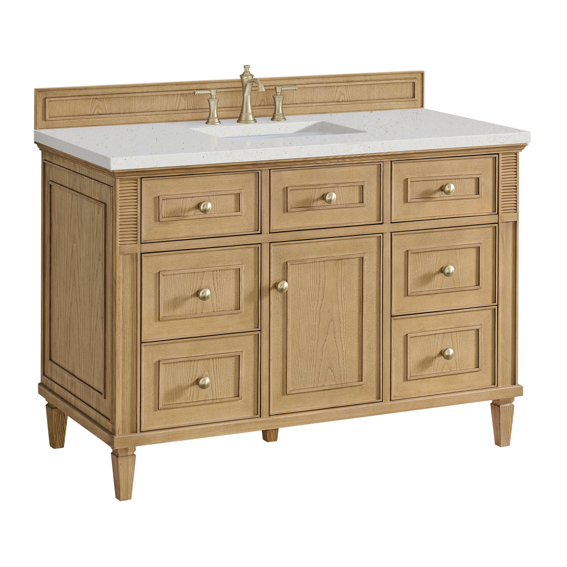 James Martin Vanities Lorelai 48" Light Natural Oak Single Vanity With 3 CM Lime Delight Quartz Top