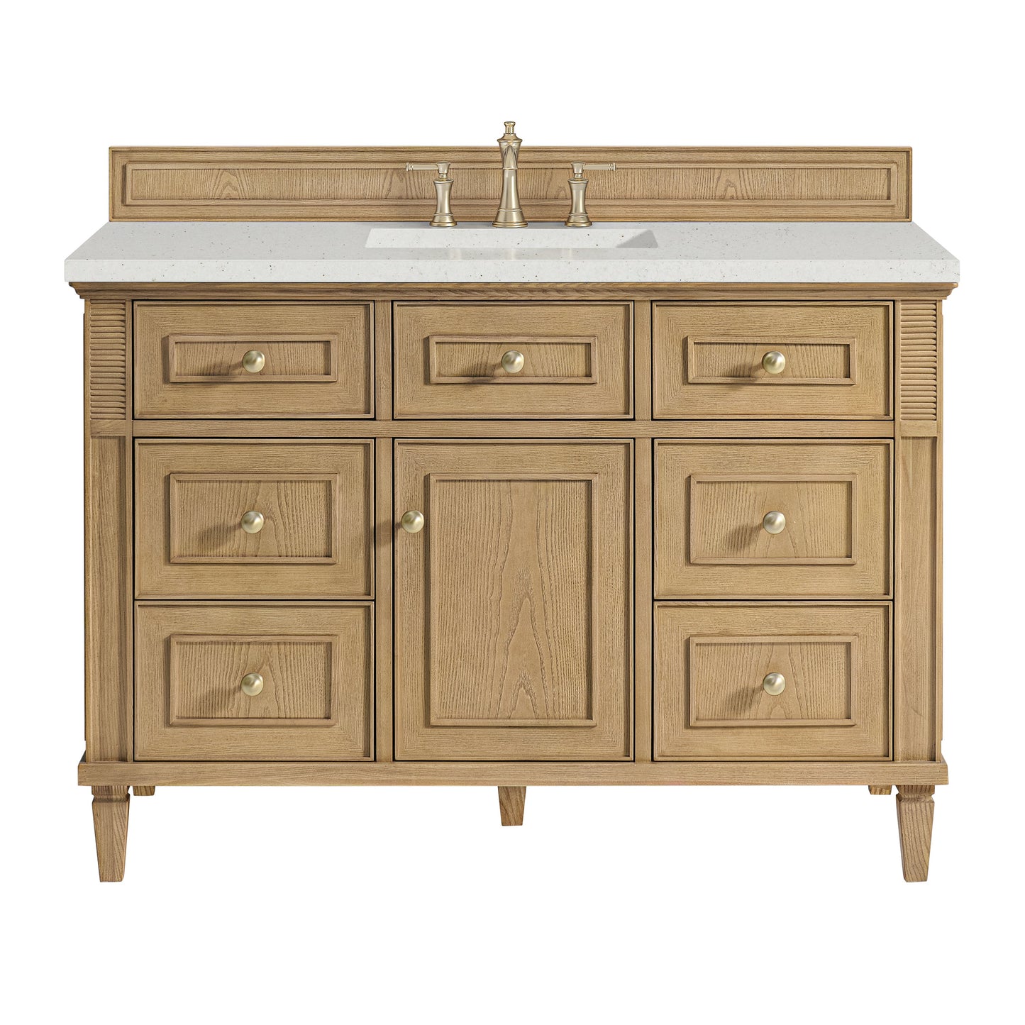 James Martin Vanities Lorelai 48" Light Natural Oak Single Vanity With 3 CM Lime Delight Quartz Top