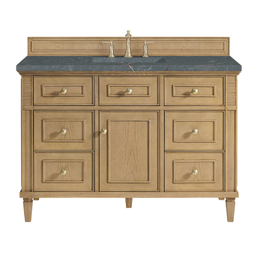 James Martin Vanities Lorelai 48" Light Natural Oak Single Vanity With 3 CM Parisien Bleu Quartz Top