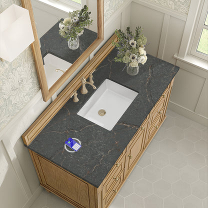 James Martin Vanities Lorelai 48" Light Natural Oak Single Vanity With 3 cm Parisien Bleu Silestone Top and FreePower Wireless Charger